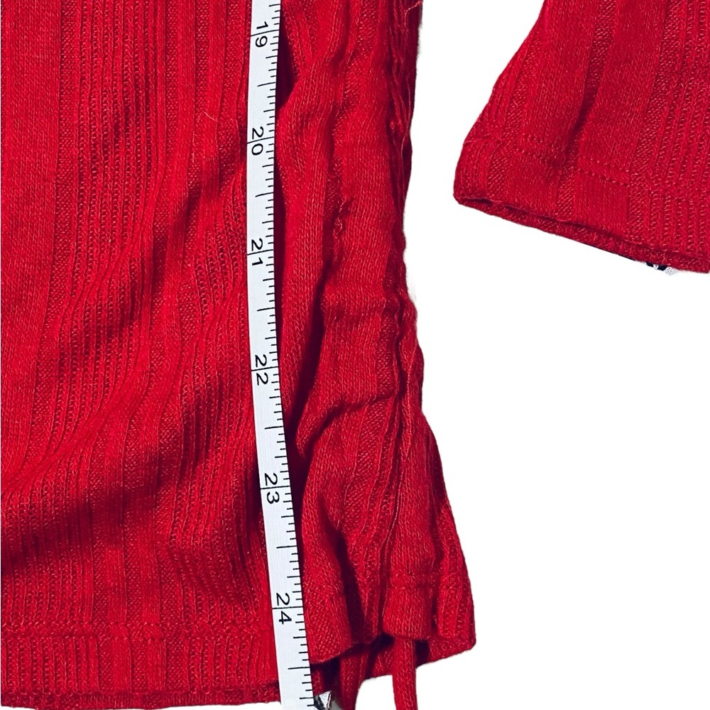 Revamped Crimson Long Sleeve Top Scoop Style Ruched of Shoulder Small - Picture 8 of 11